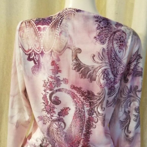 Chicos Womens Embellished Sequin Tunic Top Blouse - Picture 2 of 10